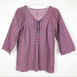 Weekend Womens Top Small Cotton Floral Boho Garden Hippie Minimalist Breathable
